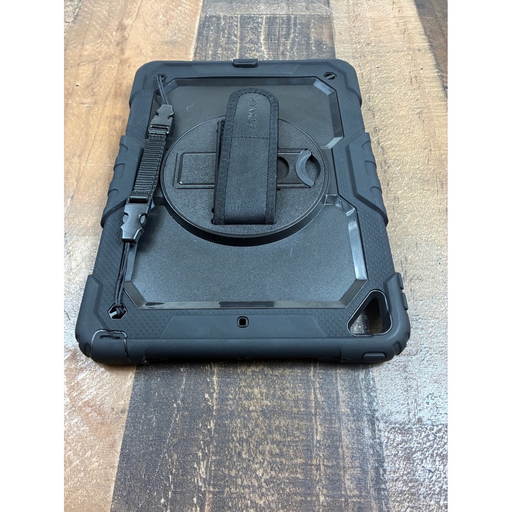 Seymac Rugged Tablet Case with Rotating Hand Strap Kickstand Black Blue - Picture 6 of 9
